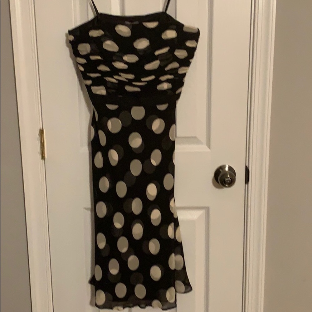 100% Silk Polka Dot Ann Taylor Strapless Dress